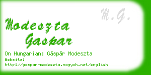 modeszta gaspar business card